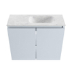 MONDIAZ TURE-DLUX Meuble toilette - 60cm - Clay - EDEN - vasque Opalo - position droite - 1 trou de robinet SW1104251