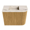 Mondiaz JOYA-DLUX 51.6cm toiletmeubel - ronding rechts kleur Oak - Wastafel FAYE positie Links Zonder kraangat kleur Nata. SW1424066