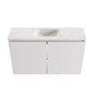 MONDIAZ TURE-DLUX Meuble toilette - 80cm - Cale - EDEN - vasque Ostra - position centrale - 1 trou de robinet SW1104750