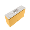 MONDIAZ TURE-DLUX Meuble toilette - 80cm - Ocher - EDEN - vasque Glace - position centrale - sans trou de robinet SW1103439