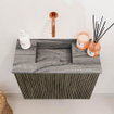 Mondiaz JOYA-DLUX Meuble de toilette 50cm - couleur Shadow - Vasque FAYE position Gauche Sans trou de robinet couleur Sombra SW1425185