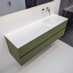 Mondiaz VICA ensemble de meuble de salle de bain - 150cm - meuble sous-vasque armée - 2 tiroirs - lavabo nuage droite - sans trou de robinet version XL 60cm de haut SW1090041