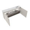 MONDIAZ TURE-DLUX Meuble de toilettes 120 cm Linen. Lavabo EDEN Opalo position droite. Sans trou de robinet. SW1104395
