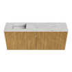 Mondiaz JOYA-DLUX 100cm toiletmeubel - kleur Oak - Wastafel FAYE positie Links 1 kraangat kleur Opalo. SW1422178
