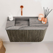 Mondiaz JOYA-DLUX 61.6cm toiletmeubel - ronding rechts kleur Shadow - Wastafel FAYE positie Links Zonder kraangat kleur Sombra. SW1426259