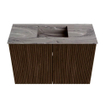 Mondiaz JOYA-DLUX 60cm toiletmeubel - kleur Walnut - Wastafel FAYE positie Midden 1 kraangat kleur Sombra. SW1424704