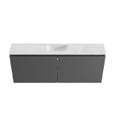 MONDIAZ TURE-DLUX meuble de toilettes 120 cm Dark Grey. EDEN lavabo Opalo position milieu. Avec 1 trou de robinet. SW1104285