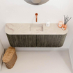 Mondiaz JOYA-DLUX 103.2cm toiletmeubel - ronding links en rechts kleur Shadow - Wastafel FAYE positie Midden Zonder kraangat kleur Frappe. SW1422713