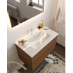 Mondiaz VICA ensemble de meuble de salle de bain - 80cm - meuble sous-vasque repos - 2 tiroirs - lavabo denia milieu - 1 trou de robinet - version XL 60cm haut SW1089701