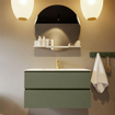 Mondiaz VICA-DLUX Ensemble de meuble de salle de bain - 90cm - meuble sous-vasque armée - 2 tiroirs - lavabo encastré nuage milieu - 1 trou de robinet - version haute de 60cm - opalo SW1086458