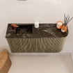 Mondiaz JOYA-DLUX Meuble de toilette 81,6cm - arrondi droit couleur Dusk - Vasque FAYE position Gauche 1 trou de robinet couleur Lava. SW1423248