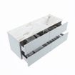 MONDIAZ VICA-DLUX Ensemble meuble de salle de bains - 130cm - meuble bas clay - 4 tiroirs - lavabo encastré cloud à droite - sans trous de robinet - version haute 60cm - frape SW1089161