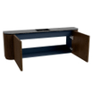 Mondiaz JOYA-DLUX 123,2cm meuble WC - arrondi gauche et droite couleur Walnut - Lavabo FAYE position Centrale 1 trou de robinet couleur Lava. SW1422480