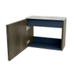 Mondiaz JOYA-DLUX 50cm toiletmeubel - kleur Shadow - Wastafel FAYE positie Links 1 kraangat kleur Glace. SW1422772