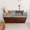 Mondiaz JOYA-DLUX 70cm toiletmeubel - kleur Ruby - Wastafel FAYE positie Rechts Zonder kraangat kleur Sombra. SW1425662