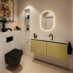MONDIAZ TURE-DLUX Meuble toilette - 120cm - Oro - EDEN - vasque Opalo - position centrale - 1 trou de robinet SW1104472