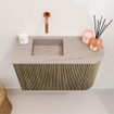 Mondiaz JOYA-DLUX Meuble de toilette 61,6cm - arrondi droit couleur Dusk - Vasque FAYE position Gauche Sans trou de robinet couleur Saba SW1426077