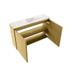 MONDIAZ TURE-DLUX Meuble toilette - 80cm - Oro - EDEN - vasque Frappe - position centrale - 1 trou de robinet SW1102899