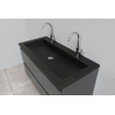Basic Bella Meuble salle de bains avec lavabo acrylique Noir 100x55x46cm 2 trous de robinet Anthracite mat SW491742