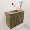 Mondiaz JOYA-DLUX 50cm toiletmeubel - kleur Dusk - Wastafel FAYE positie Links Zonder kraangat kleur Arena. SW1425726