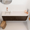 Mondiaz JOYA-DLUX 111.6cm toiletmeubel - ronding rechts kleur Walnut - Wastafel FAYE positie Links Zonder kraangat kleur Meli. SW1424449