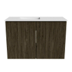 Mondiaz JOYA 60cm meuble de salle de bains WC - couleur Shadow - Vasque FAYE position Gauche Sans trou de robinet couleur Talc. SW1421401