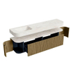 MONDIAZ THOR-DLUX Meuble de salle de bains - 190cm - arrondi gauche + droite - couleur Dusk - 2 tiroirs - 2 portes - Vasque suspendue CLOUD Gauche sans trou de robinet - couleur Ostra SW1466495