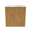 Mondiaz JOYA-DLUX Meuble de toilette 40cm - couleur Chêne - Vasque FAYE position Gauche 1 trou de robinet couleur Frappe SW1421850