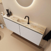 MONDIAZ TURE-DLUX Meuble toilette - 120cm - Linen - EDEN - vasque Frappe - position centrale - 1 trou de robinet SW1102856