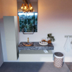 Mondiaz ALAN-DLUX Ensemble de meuble - 120cm - meuble Clay mat - 1 tiroir - Lavabo Cloud Lava suspendu - vasque Gauche - 1 trou de robinet SW808785