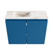 MONDIAZ TURE-DLUX Meuble toilette - 60cm - Jeans - EDEN - vasque Frappe - position gauche - sans trou de robinet SW1102840