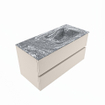 Mondiaz VICA-DLUX Ensemble de meuble de salle de bain - 100cm - meuble sous lavabo lin - 2 tiroirs - lavabo encastré cloud droite - 1 trou de robinet - version haute de 60cm - lave SW1086152