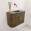 Mondiaz JOYA-DLUX 51.6cm toiletmeubel - ronding links kleur Dusk - Wastafel FAYE positie Rechts Zonder kraangat kleur Sombra. SW1426154