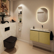 MONDIAZ TURE-DLUX Meuble toilette - 80cm - Oro - EDEN - vasque Ostra - position droite - sans trou de robinet SW1105007