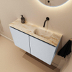 MONDIAZ TURE-DLUX Meuble toilette - 80cm - Clay - EDEN - vasque Frappe - position droite - sans trou de robinet SW1102708