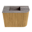 Mondiaz JOYA-DLUX Meuble de toilette 51,6cm - arrondi droit couleur Chêne - Vasque FAYE position Gauche 1 trou de robinet couleur Oza SW1424102