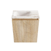 MONDIAZ TURE-DLUX Meuble toilette - 40cm - Washed Oak - EDEN - vasque Frappe - position gauche - sans trou de robinet SW1103070