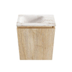 MONDIAZ TURE-DLUX meuble WC 40 cm Washed Oak. Lavabo EDEN Frappe position gauche. Sans trou de robinet. SW1103070