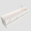 Mondiaz VICA Meuble Carrara avec 4 tiroirs 200x50x45cm vasque lavabo Cloud droite sans trou de robinet SW410462