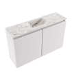 MONDIAZ TURE-DLUX Meuble toilette - 80cm - Cale - EDEN - vasque Glace - position centrale - 1 trou de robinet SW1103173