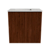 Mondiaz JOYA-DLUX 40cm toiletmeubel - kleur Ruby - Wastafel FAYE positie Links Zonder kraangat kleur Glace. SW1423514