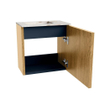 Mondiaz JOYA-DLUX 40cm toiletmeubel - kleur Oak - Wastafel FAYE positie Links 1 kraangat kleur Frappe. SW1421850