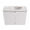 MONDIAZ TURE-DLUX Meuble toilette - 60cm - Cale - EDEN - vasque Glace - position droite - sans trou de robinet SW1103244