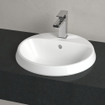 Villeroy & boch architectura lavabo à encastrer 45x45x17cm rond 1 trou pour robinet avec trou de trop-plein blanc alpin gloss ceramic+ SW762332