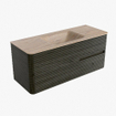 Mondiaz CIRO-DLUX Meuble de salle de bains - 120x45x50cm - Plan-vasque Solid surface Saba - 1 vasque au milieu - sans trous de robinet - 2 tiroirs - Shadow SW1532701