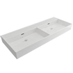 Saniclass Legend Meuble lavabo - 120x47x13cm - trop-plein - 2 lavabos gauche/droite - sans trou de robinet - céramique - blanc SW156400