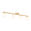 QAZQA Cederic badkamer plafondlamp - 68x10x13cm - 4 lichts - rond - messing (goud) SW1187225