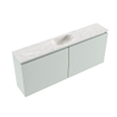 MONDIAZ TURE-DLUX Meuble toilette - 120cm - Greey - EDEN - vasque Ostra - position centrale - 1 trou de robinet SW1104892