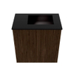 Mondiaz JOYA 40cm meuble de toilette - couleur Walnut - Vasque FAYE position Droite 1 trou de robinet couleur Urban. SW1421303