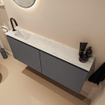 MONDIAZ TURE-DLUX 120cm toiletmeubel Dark Grey. EDEN wastafel Opalo positie links. Met 1 kraangat. SW1104274